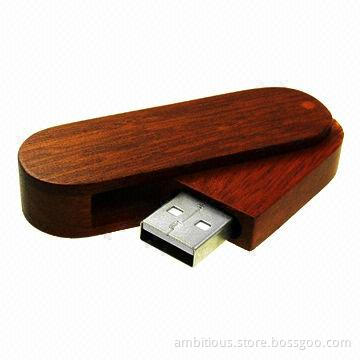 Natural Wooden USB Flash Drive, 64MB to 128GB